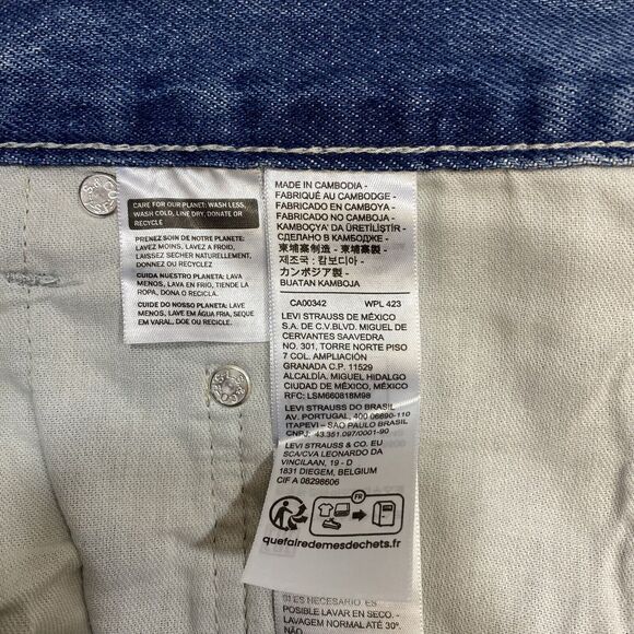 Levi's Silver Tab Straight Jeans Mens 36x32 Blue Relaxed Grunge Distressed Denim - Picture 4 of 10